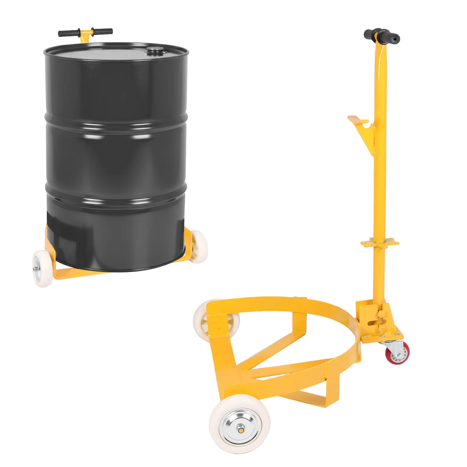 

55 Gallon Drum Cart with Swivel Wheels Tipping Hand Truck Capacity Dollies 1200LBS Capacity for Easy Transport & Secure Handling