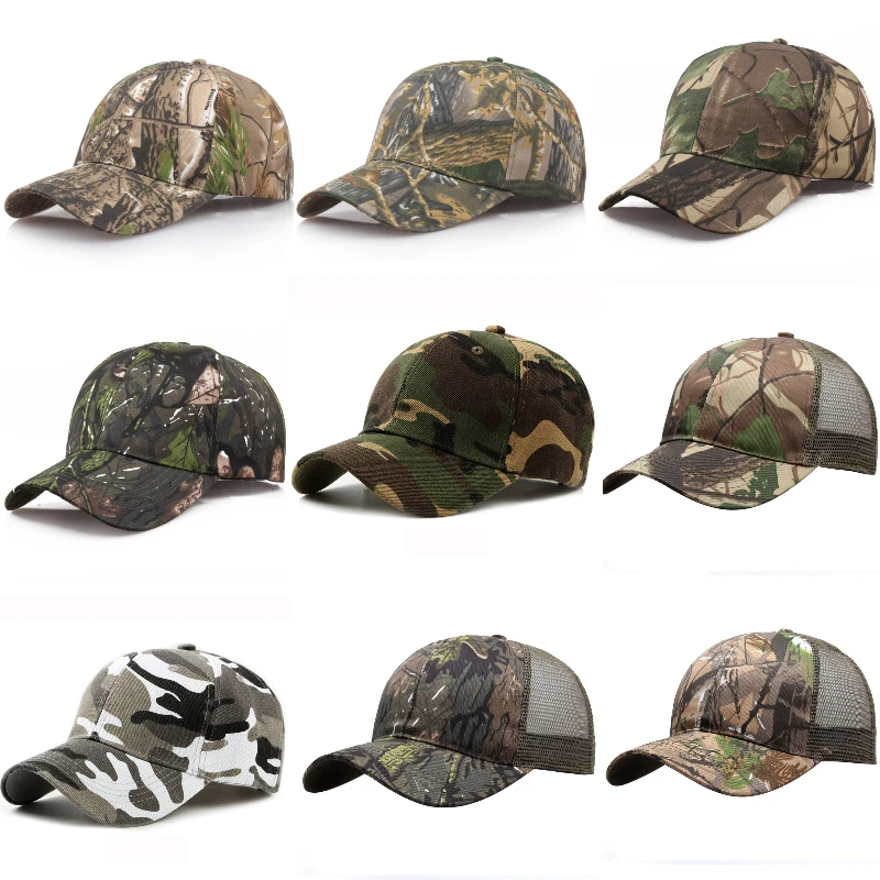 Outdoor Baseball Caps Sunscreen Quick-Drying Jungle Leaves Camouflage Unisex Baseball Men And Women Camouflage Baseball Caps