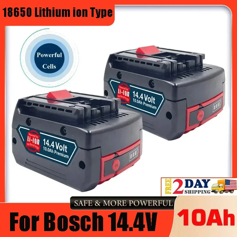 

14.4V 10Ah Rechargeable Lithium Battery Pack, Suitable for Bosch Cordless Screwdriver BAT607, BAT607G, BAT614, BAT614G