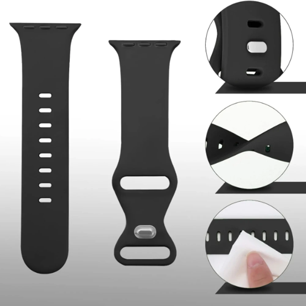 シリコーンループ Apple Watch バンド女性 10/9/7/38 ミリメートル 40 ミリメートル 41 ミリメートル 42 ミリメートル 44 ミリメートル 45 ミリメートル 46 ミリメートルストラップ