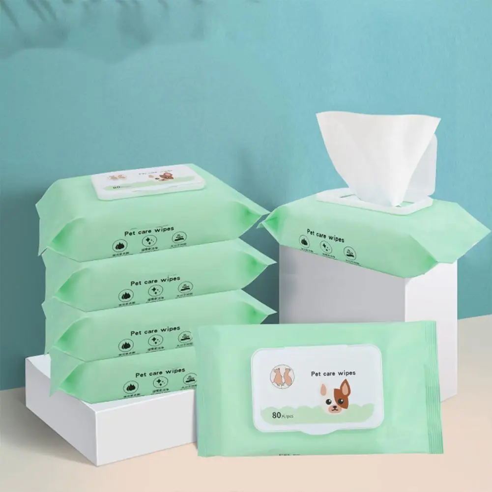 Special Wet Wipes for Pet, Universal Hygiene Wipes, Cat and Dog Wipes, Deodorant Clean, Puppy Supplies, 80 Pcs