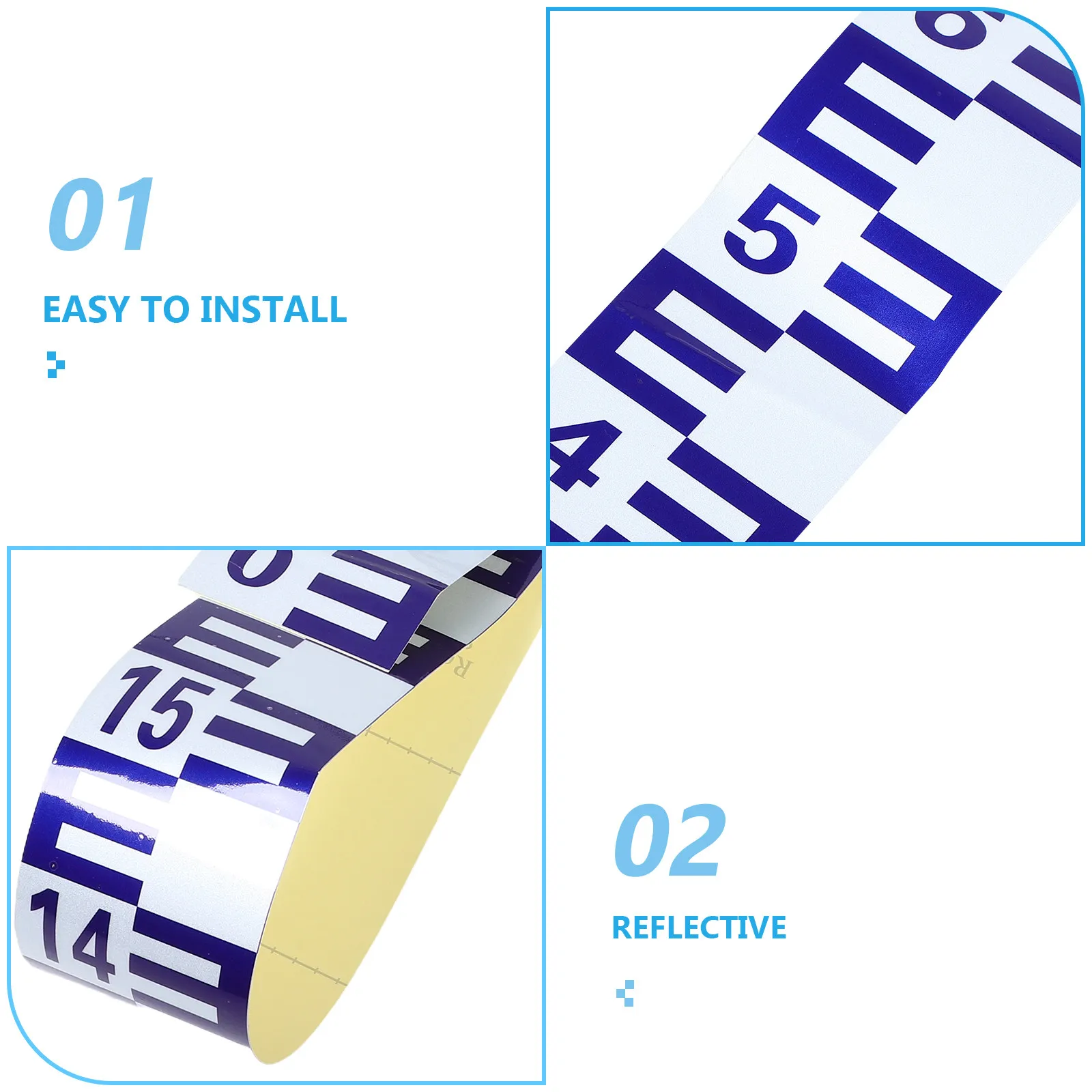 2 Meter Reflective Water Level Sticker Self Adhesive for Pool Tank Pond Aquarium Water Level Measurement Tool Sturdy Deformation