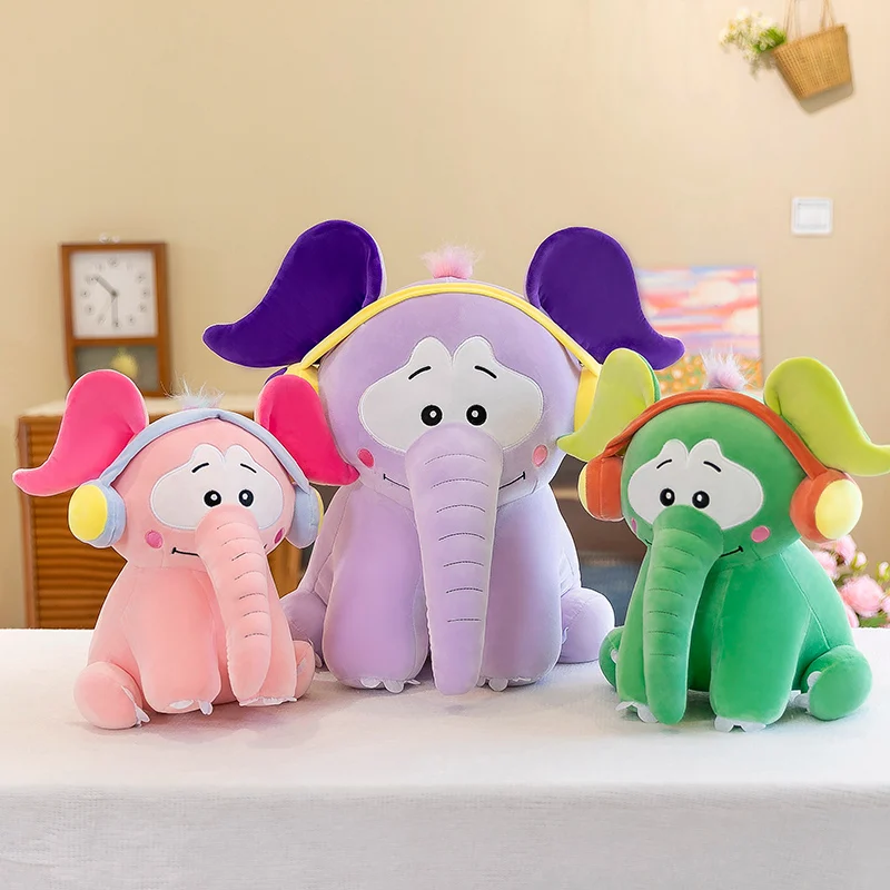 

Cute Thailand Earphone Elephant Plush Toy Cartoon Stuffed Animals Plushies Doll Soft Kids Babys Peluches Toys Kawaii Room Decor