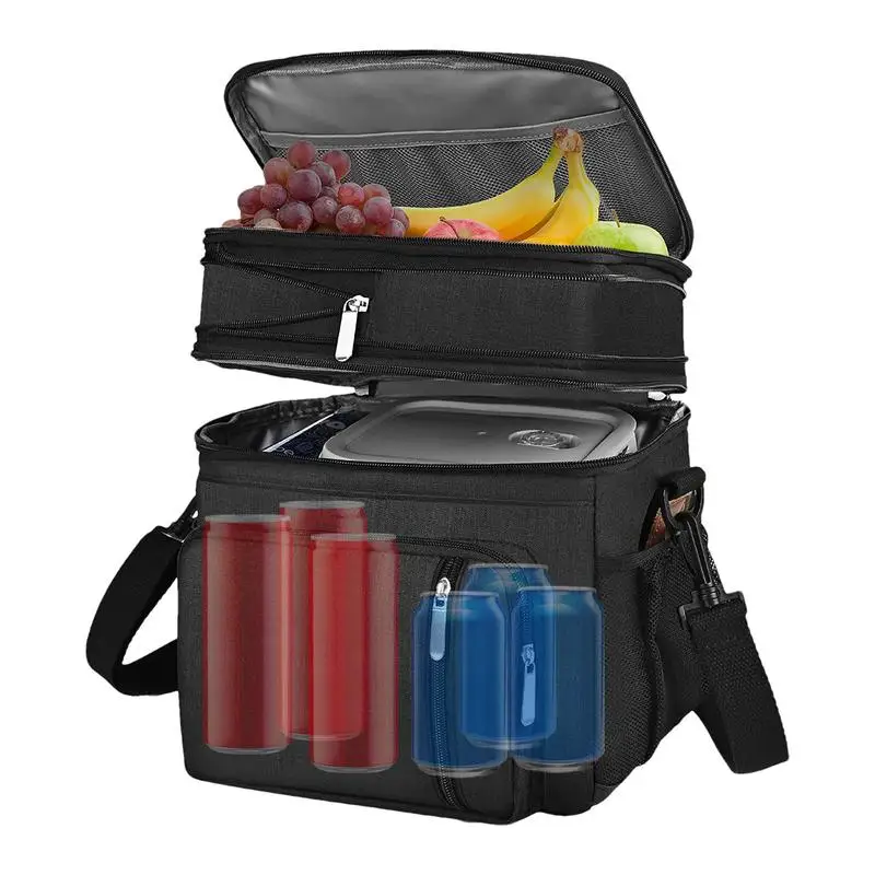 

Picnic Cooler Bag Travel Cooler Bag Waterproof Pouch With Leak-Proof Liner Adjustable Strap Compartments Basket For Women Men