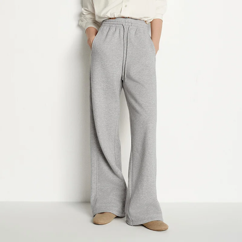 Semir Freizeithose für Damen, Winter, wärmeisolierend, antibakteriell, mit Fleece gefüttert, Kordelzug, Jogginghose, getäfelt, neues, vielseitiges, weites Bein