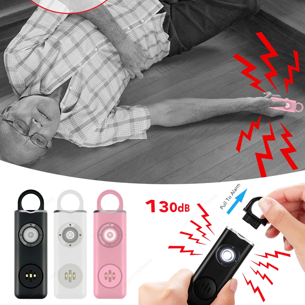 

Anti-wolf Alert 130dB Loud Self Defense Keychains Rechargeable Self Defense Electronic Device Flashlight for Women Kids Elderly