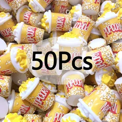 50pcs Mini Figurine Sweet Popcorn Resin Charms Funny Earring Keychain Necklace Pendant Accessory Bulk Wholesale Jewelry Diy