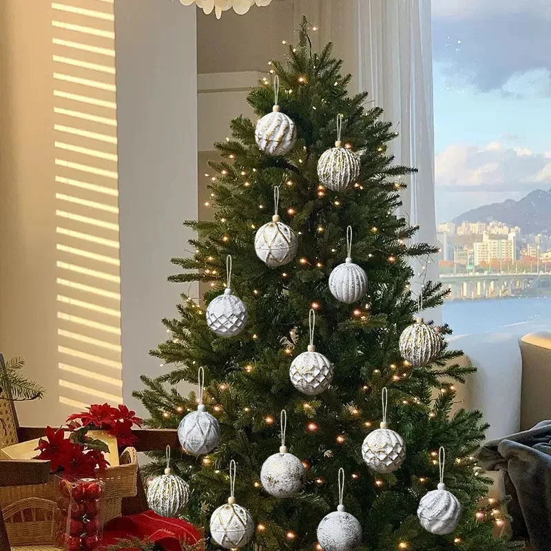 

New Christmas Decorations 8cm/9 Non Gold Powder Christmas Balls Gift Pack Shopping Mall Christmas Tree Pendant