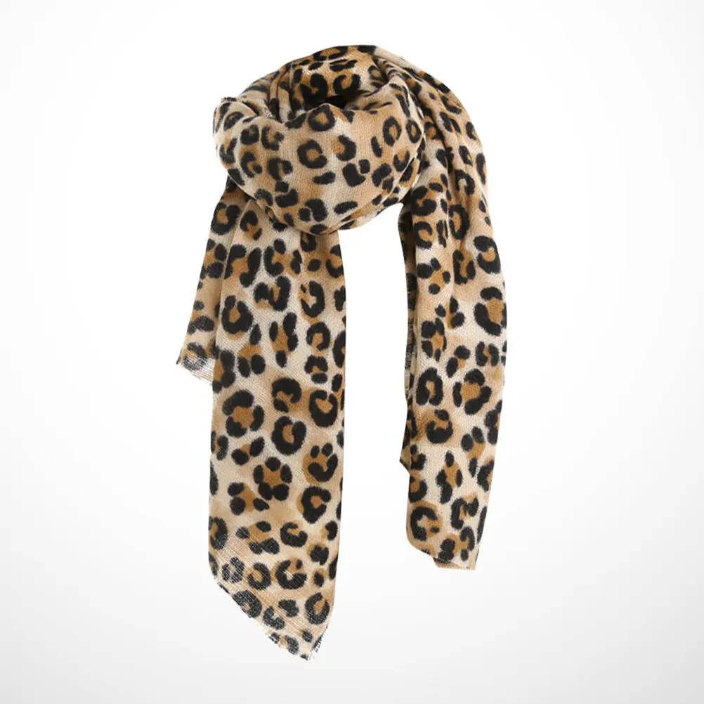 

Leopard Print Large Scarf Oversized Shawl Winter Autumn Warm Soft Wrap for Women Outdoor Skiing Stylish Keep Warm Scarf