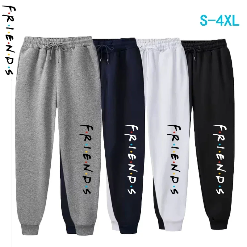 Womens New Casual Loose Long Pants Outdoor Fashion Friends Letter Printed Trousers Spring Autumn Winter Fleece Sports Sweatpants