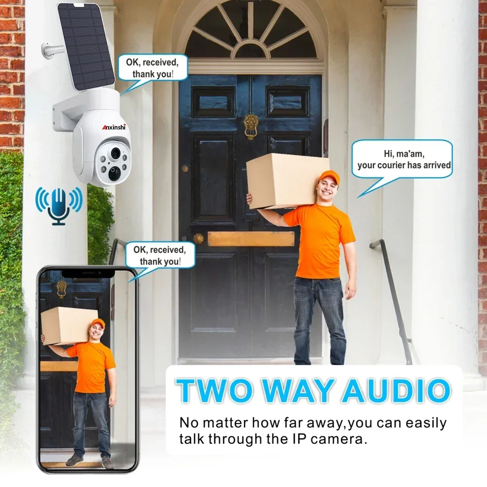 Anxinshi Brand Solar Wifi Camera CCTV System for Home Security 2 4  6  8 Channel Kits 4mp