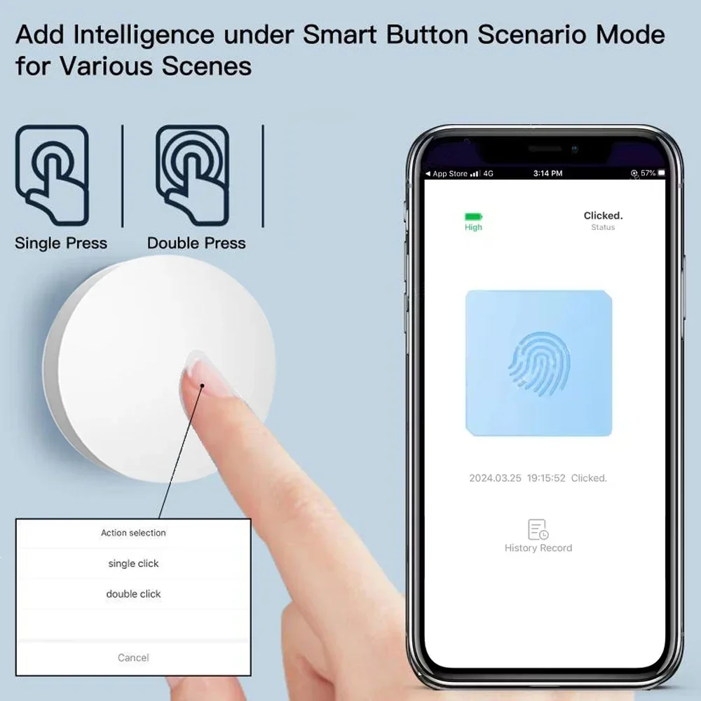Ewelink Zigbee Switch Push Scene Button Switch Wireless Remote On Off Key Controller Scenario Switch Support Home Assistant