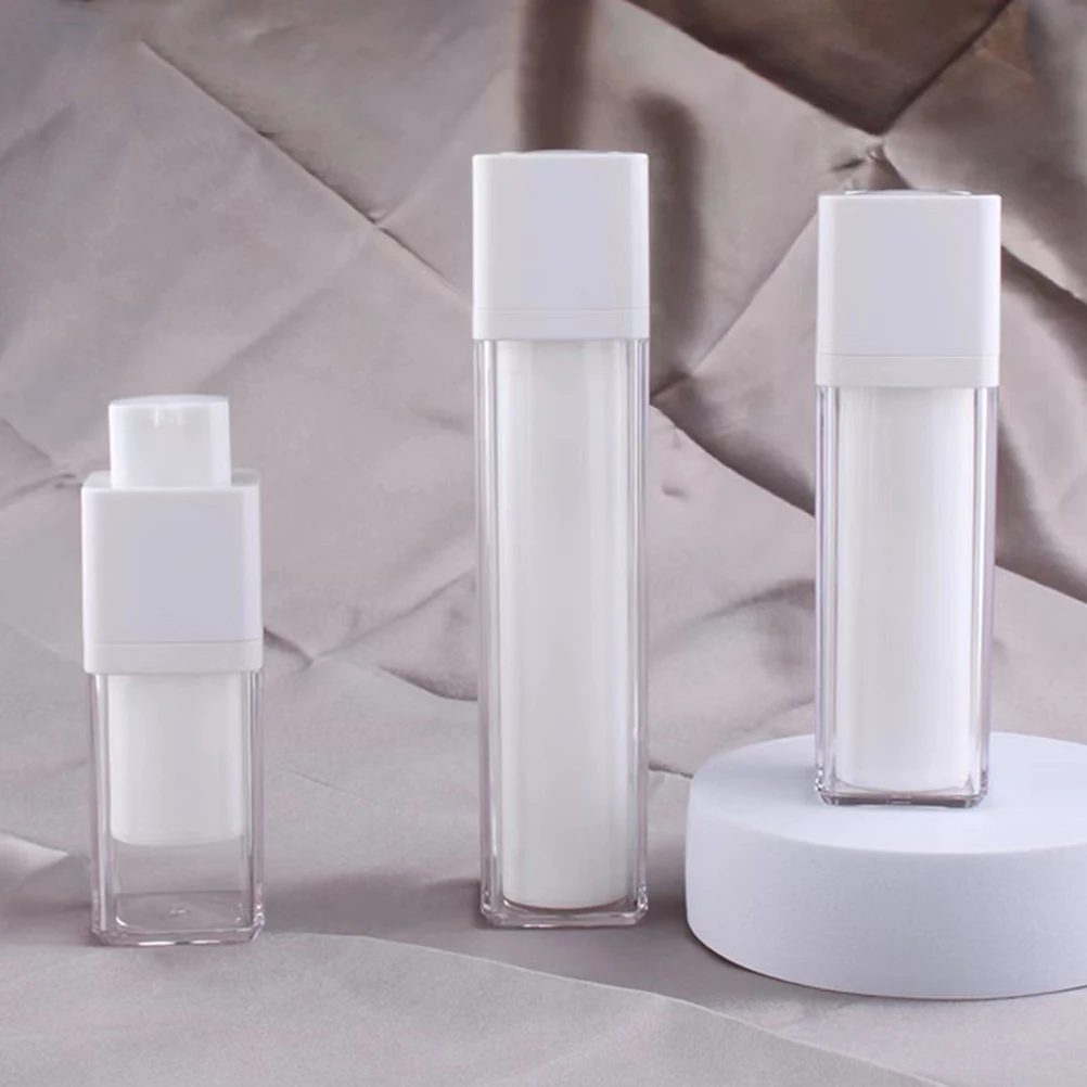 

3 Pcs Airless Pump Cream Jar Squeeze Lotion Bottle Dispenser Foundation Travel Container Toiletries