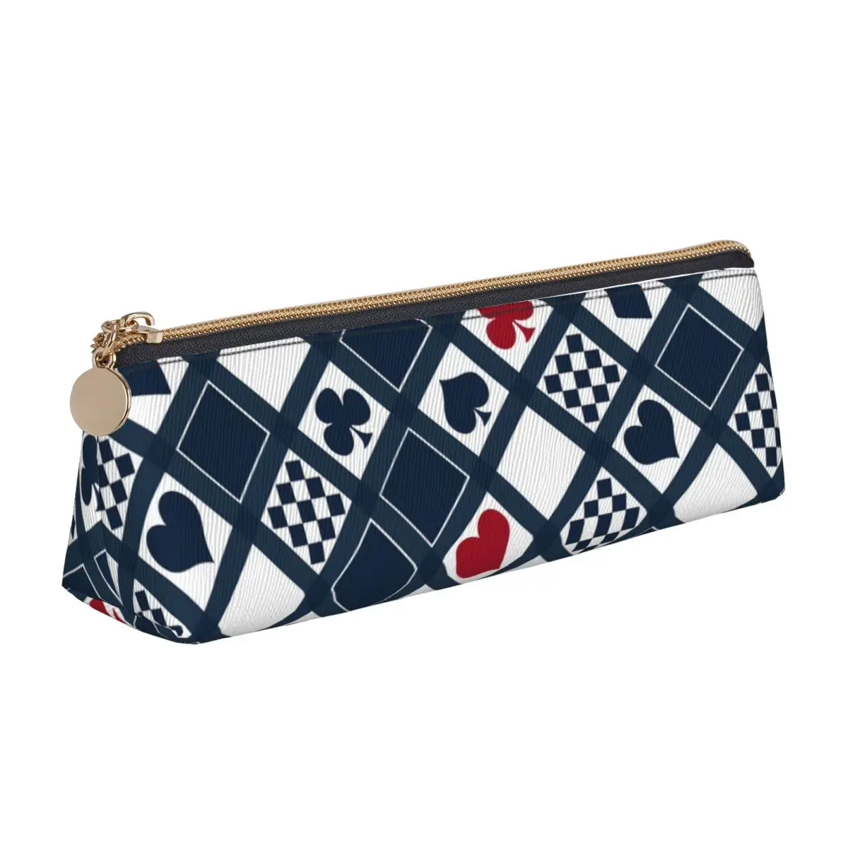 Spielkarten Feder mäppchen Herzen Kreuze Clubs Bleistift Tasche Mädchen Jungen Pu Leder coole Schule Feder mäppchen Briefpapier Veranstalter