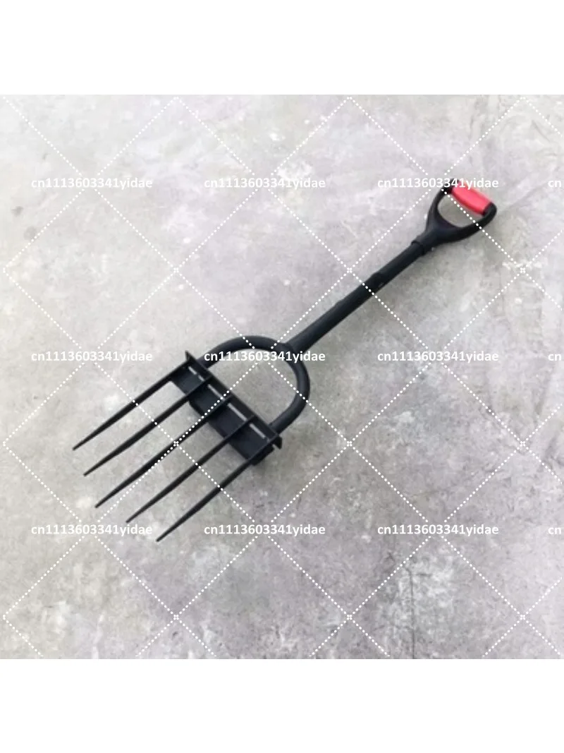 Steel Garden Fork Manual Soil Plowing Tool for Deep Digging, Agricultural Household Planting Shovel