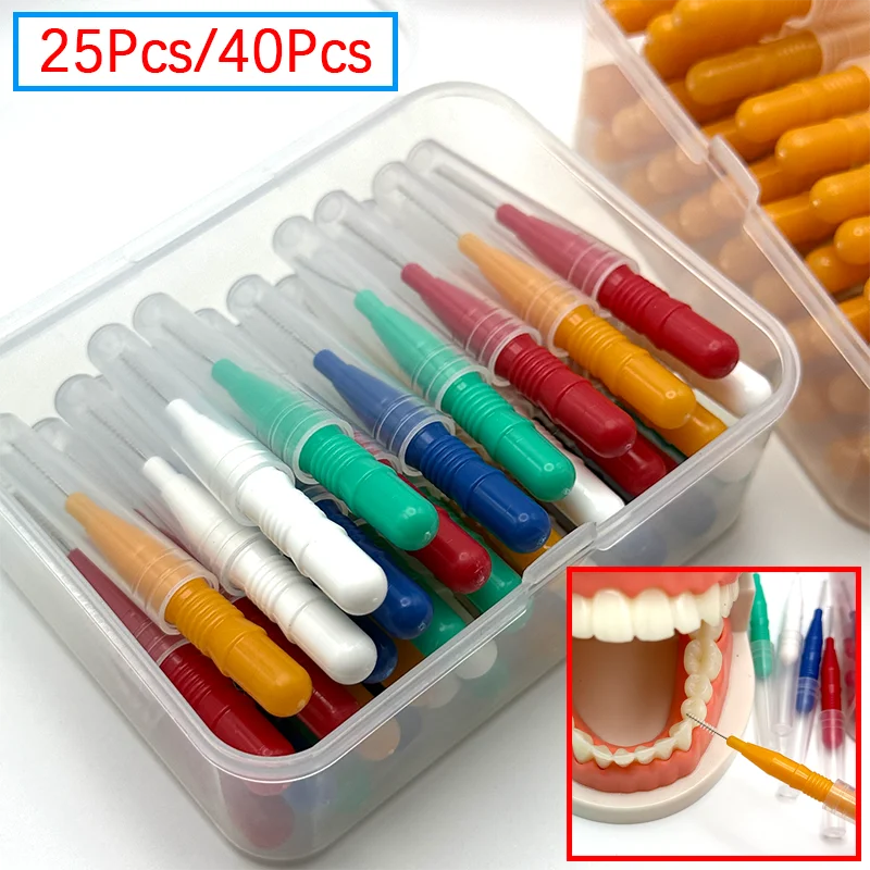 New 40Pcs Interdental Brush Health Care Tooth Escova Interdental Cleaners Orthodontic Dental Teeth Brush Oral Hygiene Tool Brush