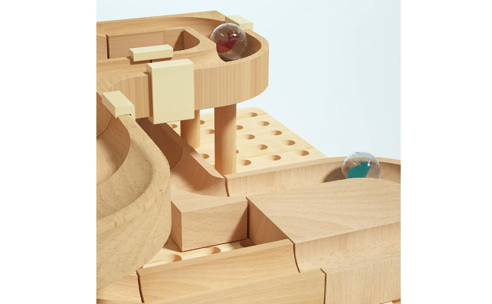 Marble Course Building Set Develops Cognitive Skills Wooden Marble Track Wooden Sphere Course Toy for Children Marble Course Building Set Develops Cognitive Skills Wooden Marble Track Wooden Sphere Course Toy for Children