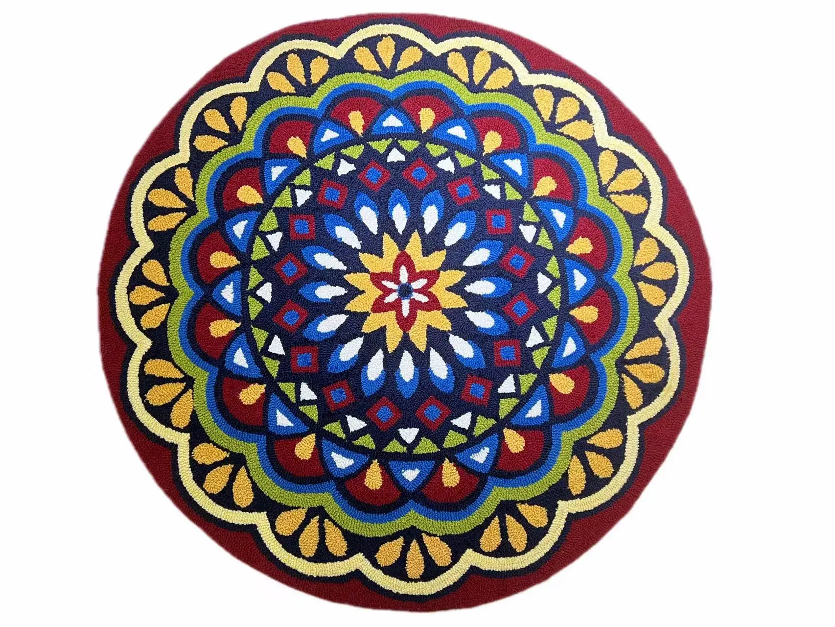 

American Style Round Carpet Bohemia Ethnic 120cm Round Rug Vintage Flower Mandala Carpets For Living Room Morocco Bedroom Floor