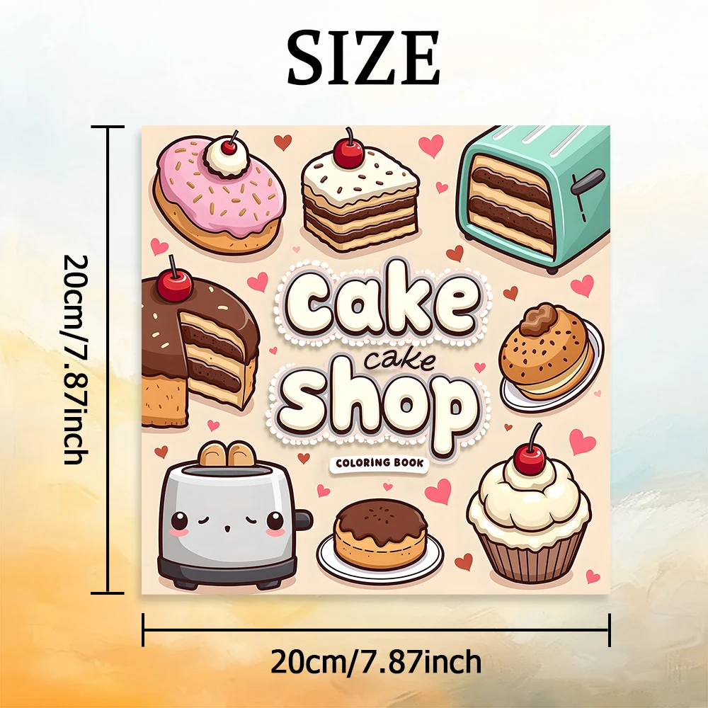 CAKE SHOP Bold-easy Patterns Coloring Book for Adults Cute Drawing Book Perfect Gift for Party and Birthday
