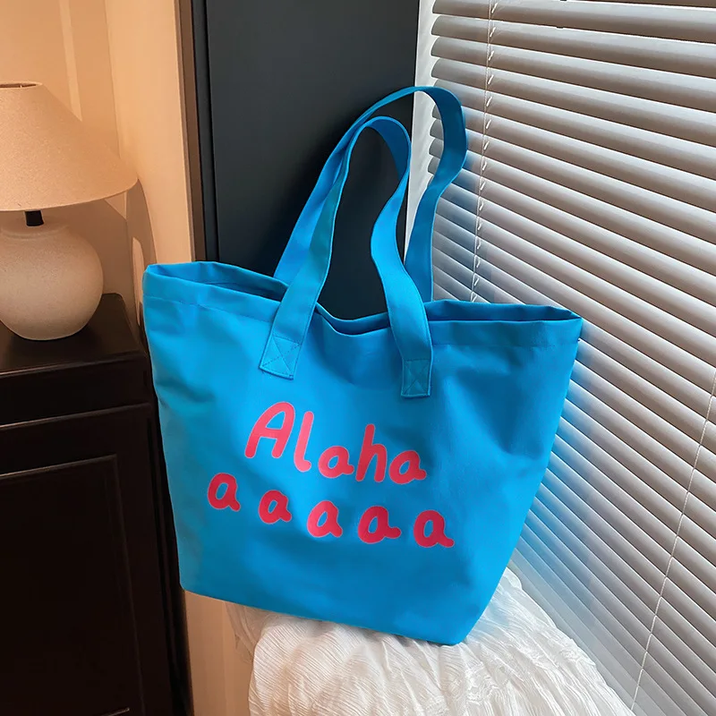 

Холщовые сумки на плечо с буквенным принтом для женщин, большая вместительная женская сумка-тоут для покупок, универсальные студенческие сумки-ведра для девочек