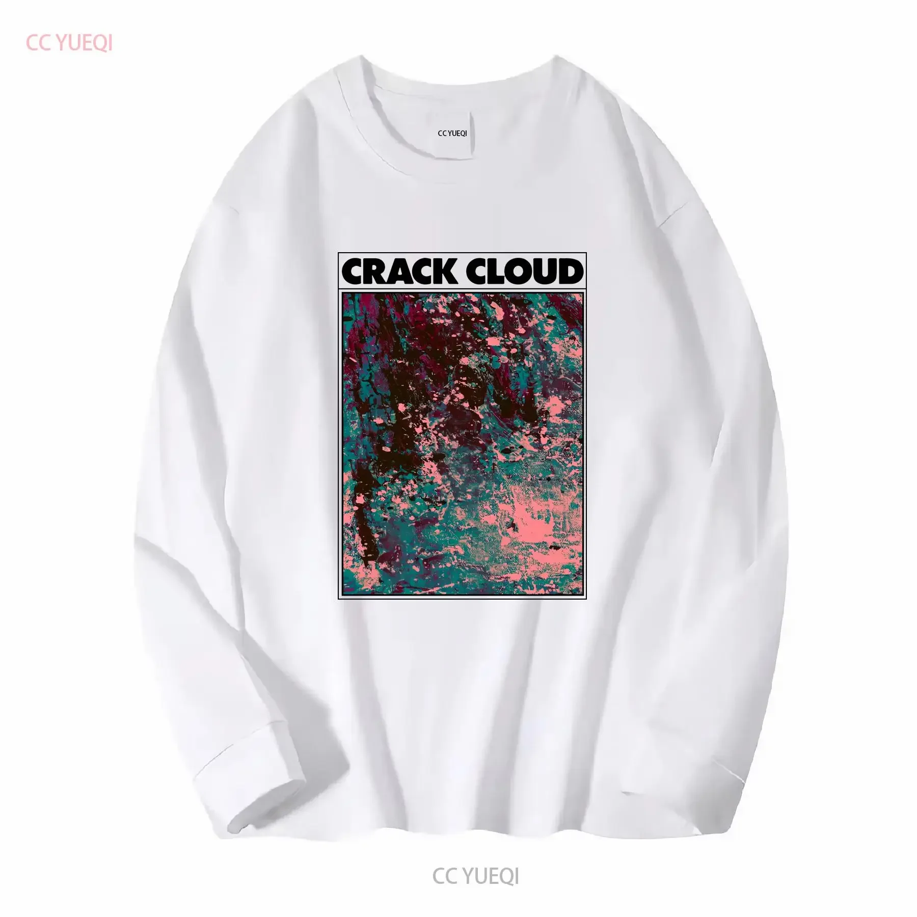 New Popular Crack Cloud White T Shirt Cotton Full Size S 5XL BL50 vintage Washed Comfortable Stylish homme graphic Stretched