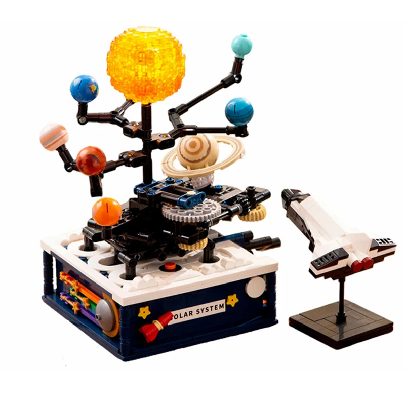 

Rotating Solar System Planet Model Kit Space Exploration Building Blocks Planet Projector Parent-child Interaction Stem Toys