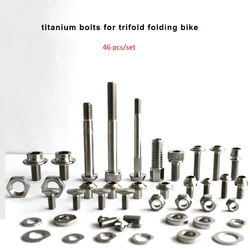 Titanium Screws Set for Folding Bike, Bolts for Brompton Bicycle, Bike Frame Parts, 46Pcs