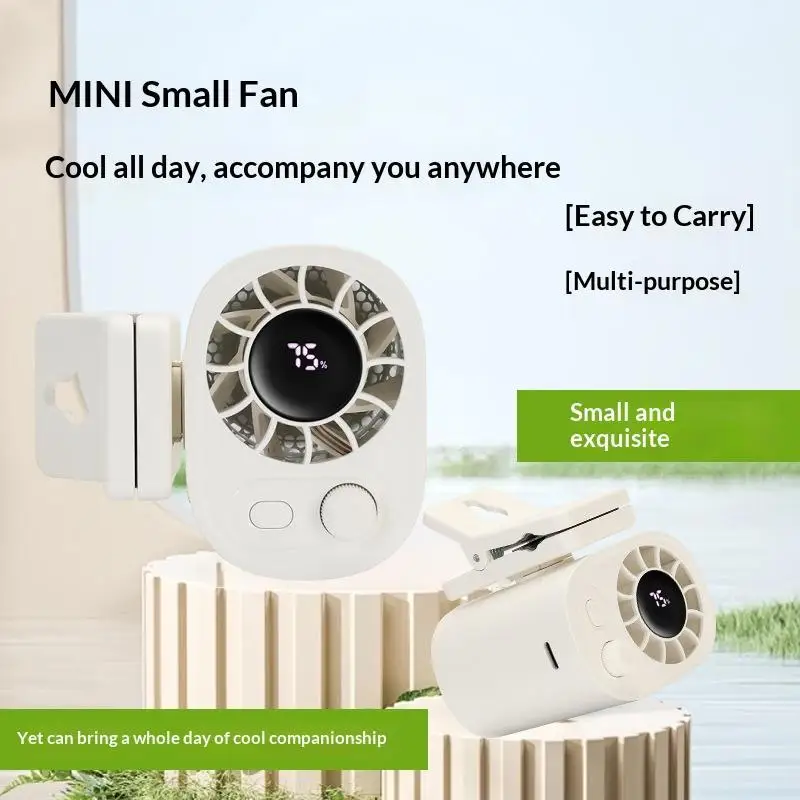 Clip-On Car Fan 360° Rotatable 100 Speed Adjustable Rechargeable Portable Fan for Car Dashboard Office Desk Camping