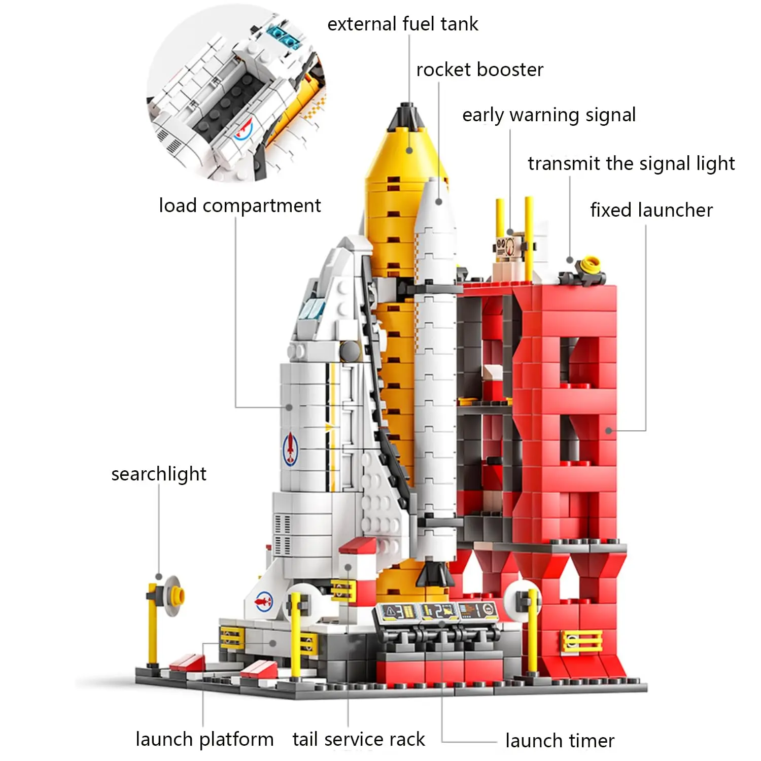 1000+ Pieces Space Exploration Shuttle Toy – Stem Building Blocks Set with Rocket Ship, Space Shuttle, Satellite, Educational Building Aerospace Kit for Kids, Birthday and Christmas Gift for Boys and Children