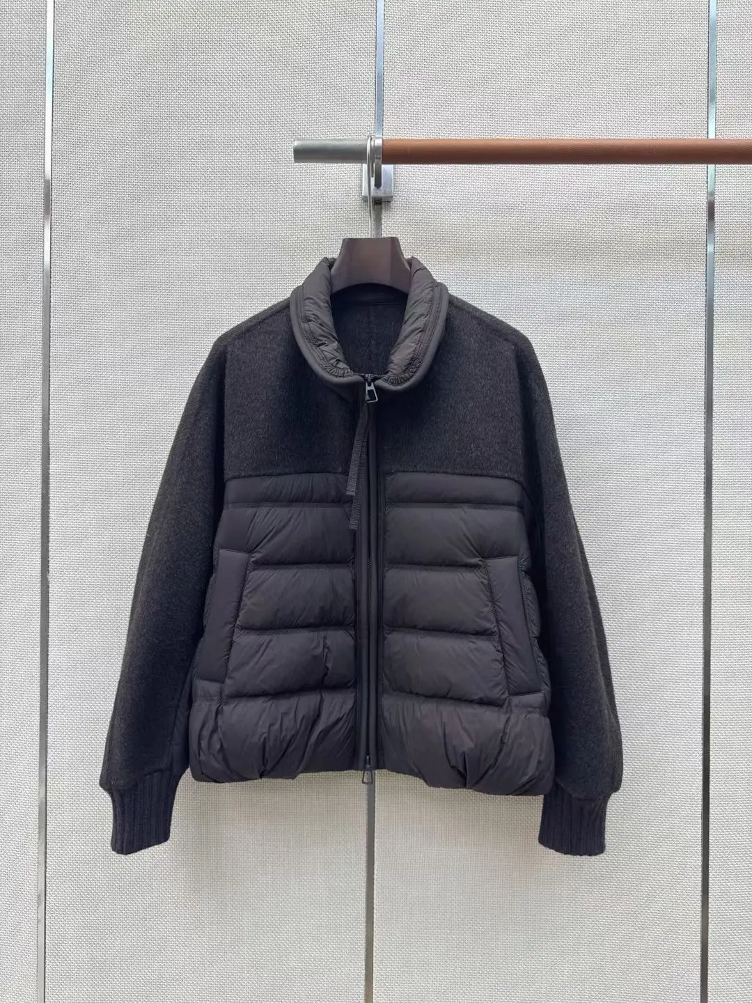 Women Lapel Short Down Coat, Wool Spliced, GB 90% Down Fill, Fall Winter New Arrival