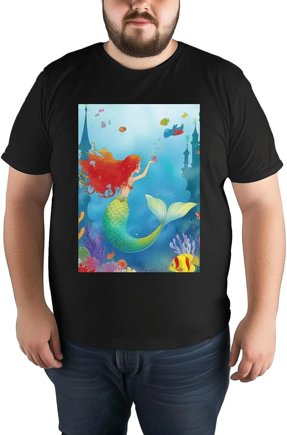 T-Shirt for Men and Women Shirts Soft LightweightShort Sleeve Daily Casual for Friends FamilyMermaid