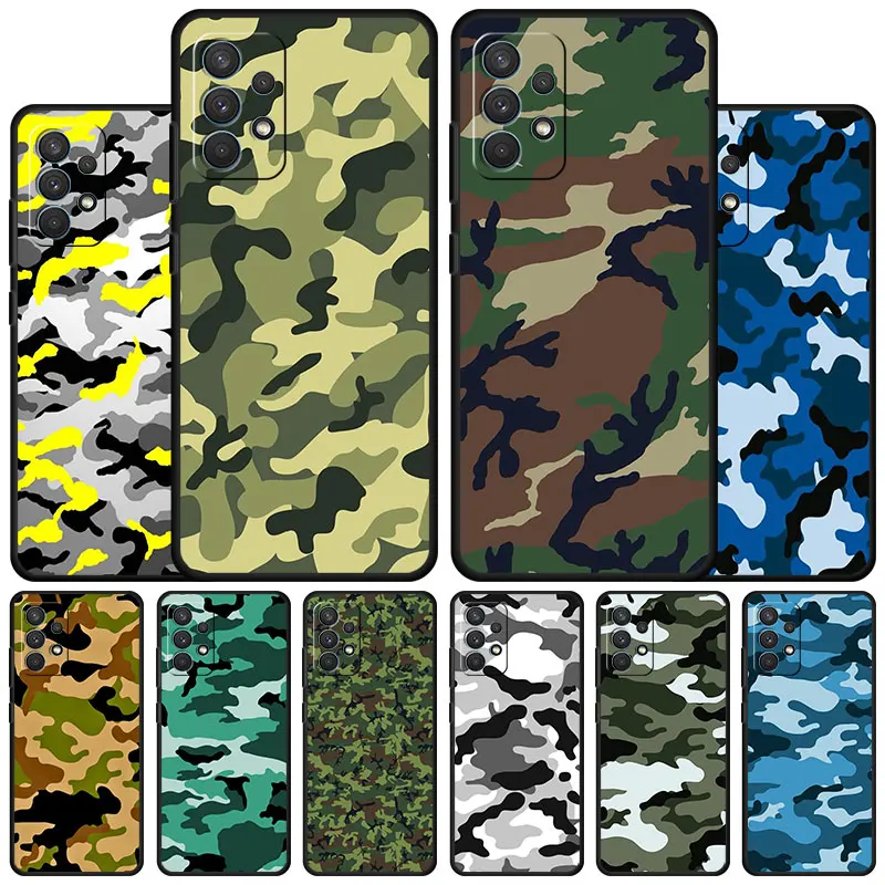 Camouflage Pattern Camo military Army Case for Samsung Galaxy A32 A13 A51 4G A11 A12 A22 A21s A52 5G A71 A72 Matte Cover