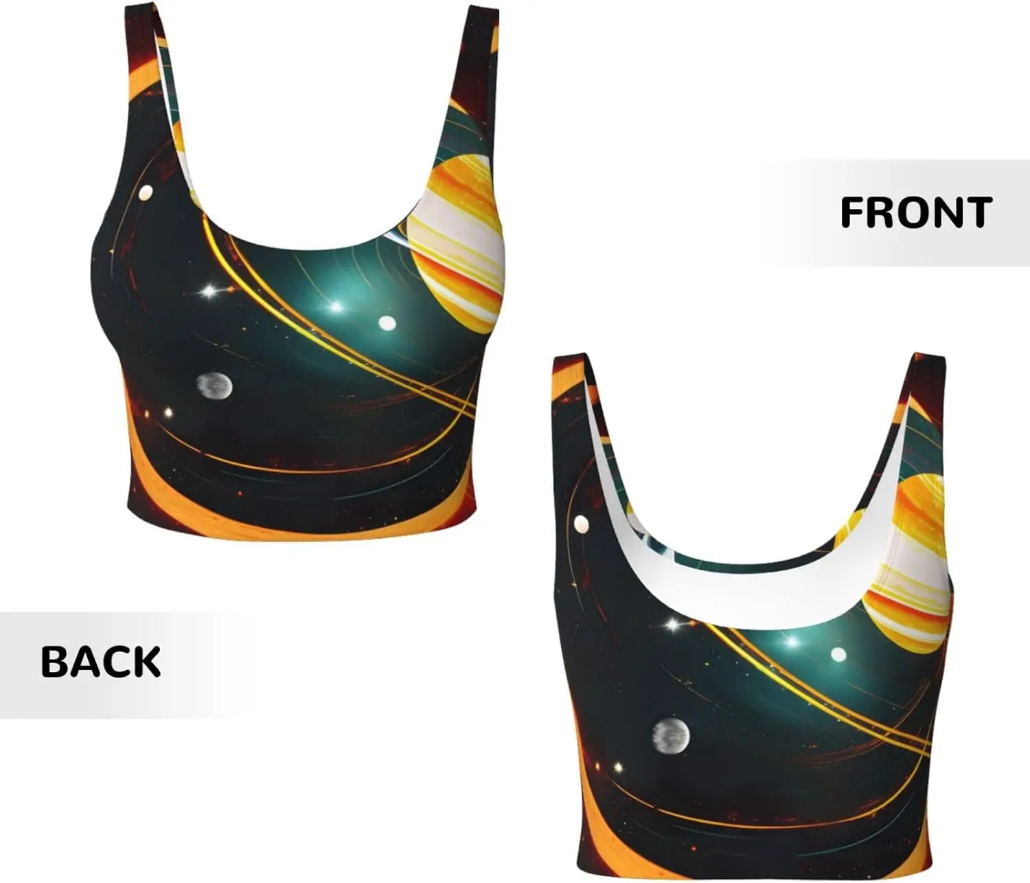 Solar System Jupiter Saturn Print Women casual Sports Vest Yoga Vest Trendy Lightweight Vests Seasons Comfortable