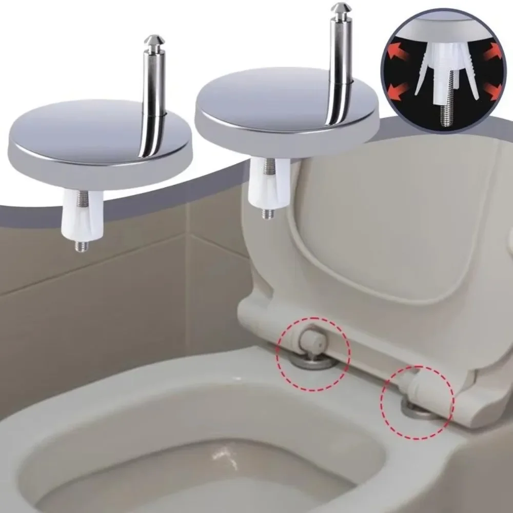 1Pair Stainless Steel Toilet Seat Connector Replacement Furniture Hardware Accessories Toilet Seat Bolts and Screws Bathroom