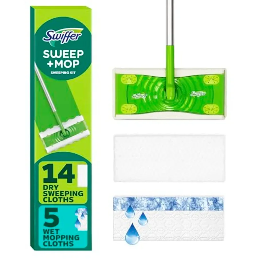 

Swiffer Sweeper 2-in-1 Mops for Floor Cleaning, Dry and Wet Multi Surface Floor Cleaner, Sweeping and Mopping Starter Kit, Incl