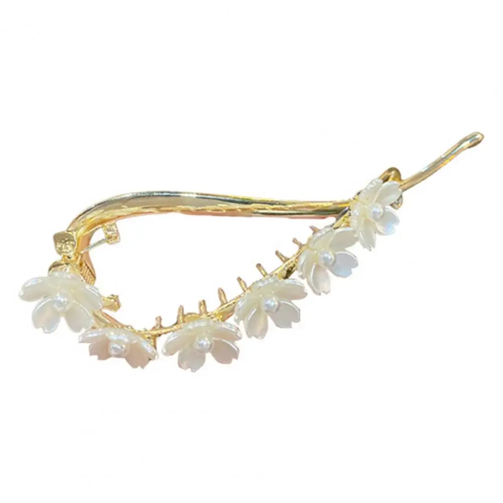 Not Easy to Fall Off  Attractive Women Elegant Twist Clip Fade-resistant Hair Claw Clip Faux Pearl Decor   Female Accessory