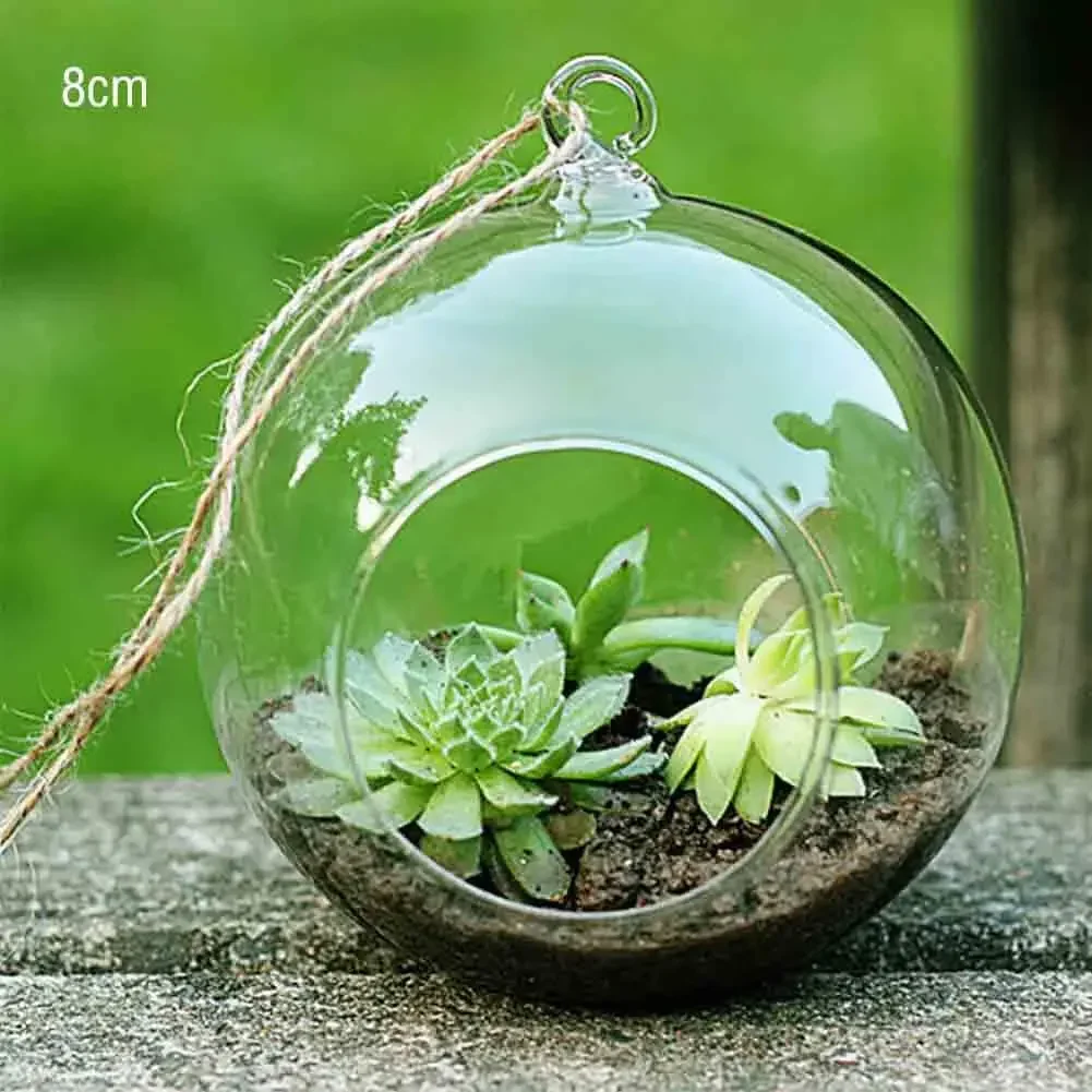 Hanging Glass Ball Garden Decoration Flat Bottom Flower Indoor Ornament Plant Pots Tealights Terrarium Hot Sale