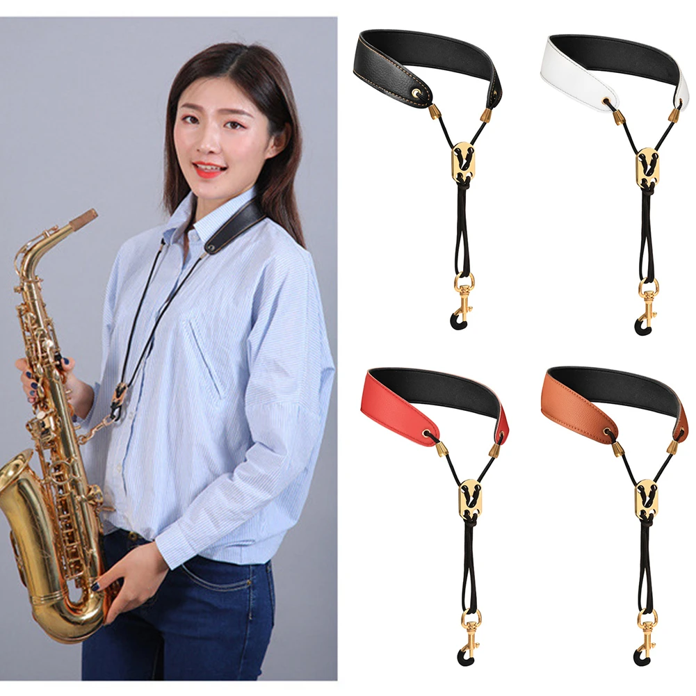 For English Horn For Most Bass Clarinet For Oboe For Saxophone Saxophone Neck Strap Brown White Blue PU Leather