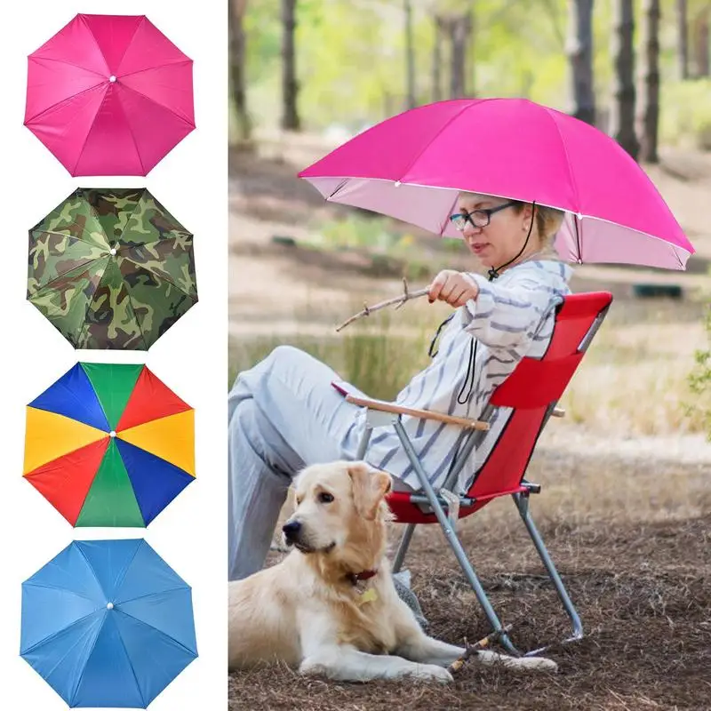 Umbrella Hat Fishing Umbrella Hat With Elastic Band UV Protection Umbrella Hats For Adults Kids Women Men Umbrella Hat For