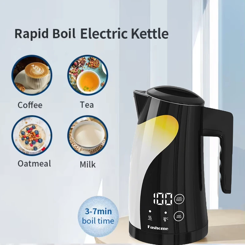 

Stylish Electric Kettle, 2H Keep Warm, Stainless Steel Insulated, cordless electric kettle, low voltage kettle 1300W Tea Pot