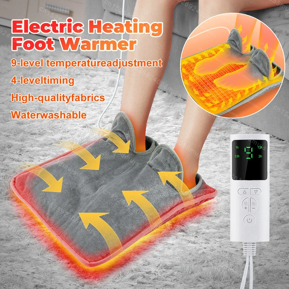 Electric Foot Heating Pad Feet Warmer Heater Household Soft Plush Thermal Blanket Foot Warming Mat Warming Foot Pad