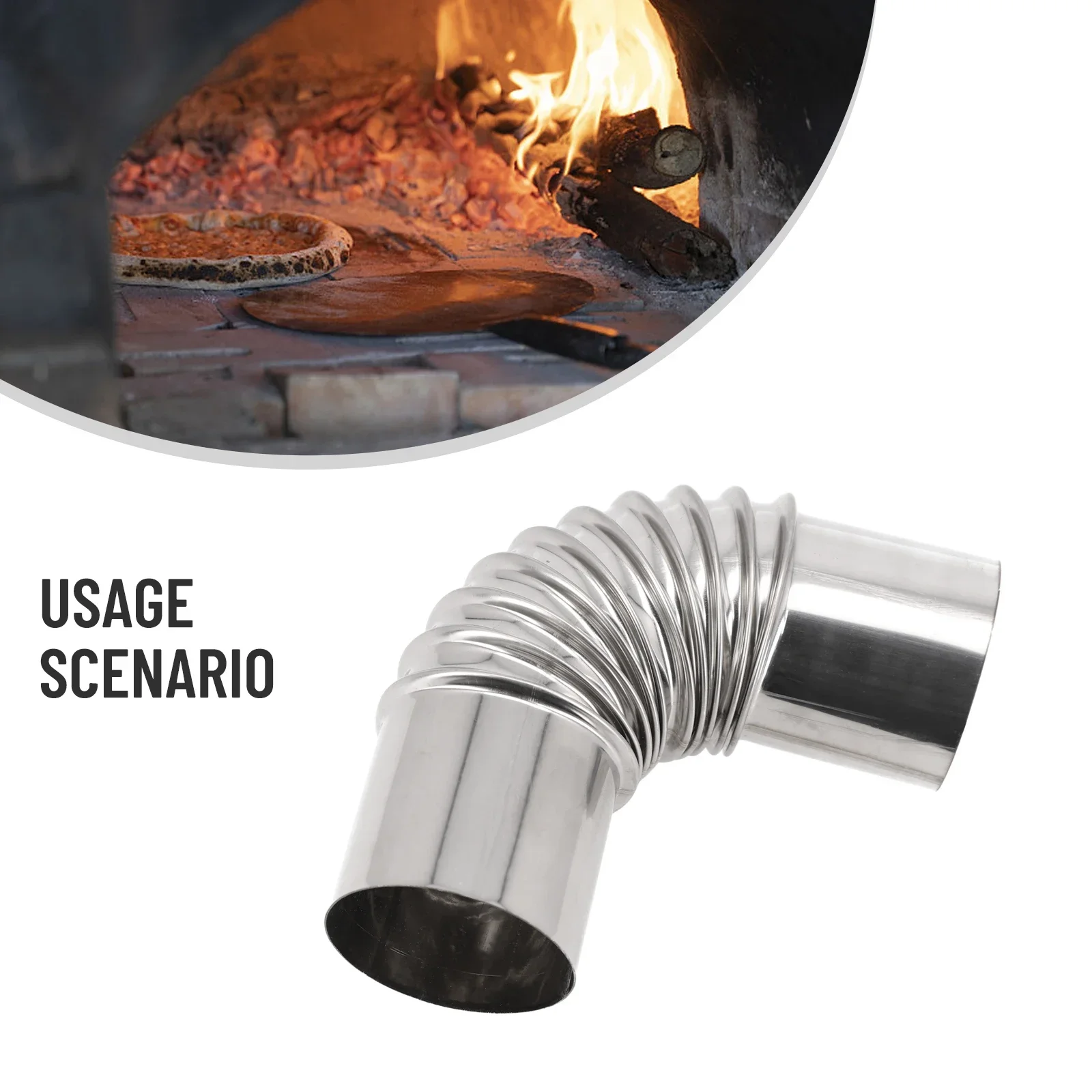 1 Pcs 90 Degree Flue Elbow Pipe Chimney Liner Bend Stainless Steel Multi Flue Stove Pipe Gas Water Heater Exhaust Pipe Vents