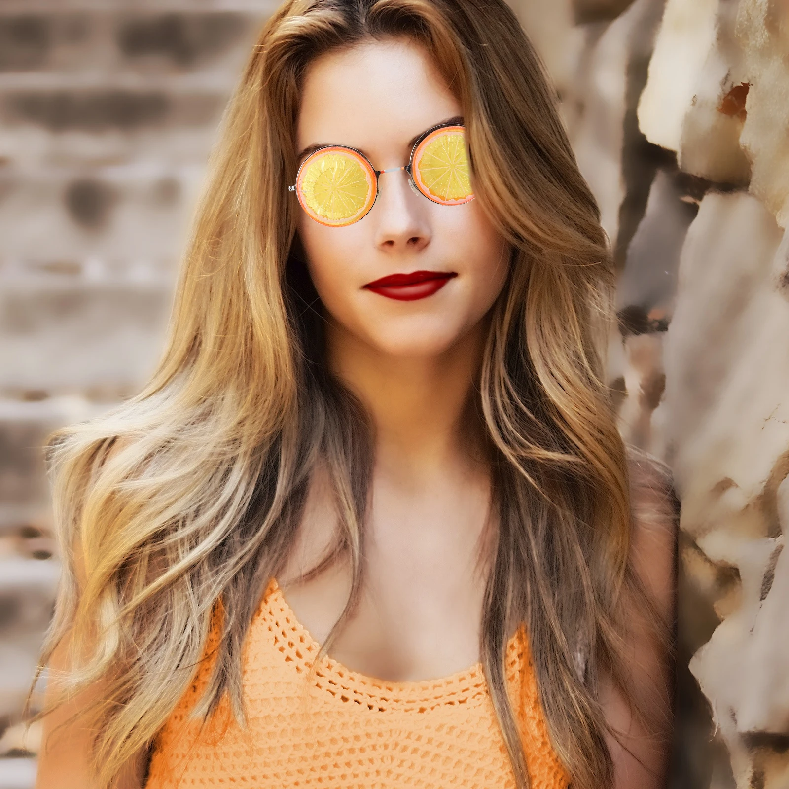 

2Pcs Party Glasses Funny Lemon Shaped Photo Props Lightweight Comfortable Wearable Eyewear for Dance Festival Wedding Beach