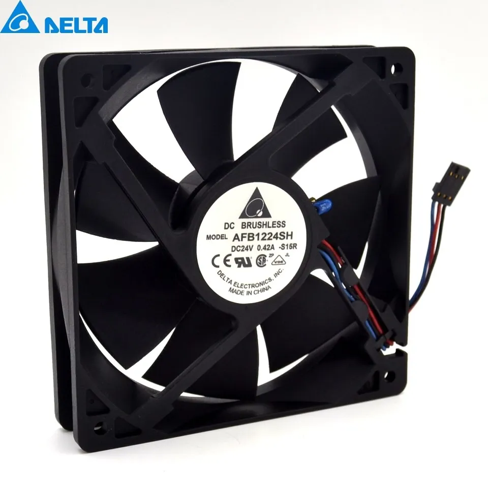 New AFB1224SH 12025 12CM 120mm 24V 0.42A wind capacity inverter cooling fan thermostat for Delta 120*120*25mm