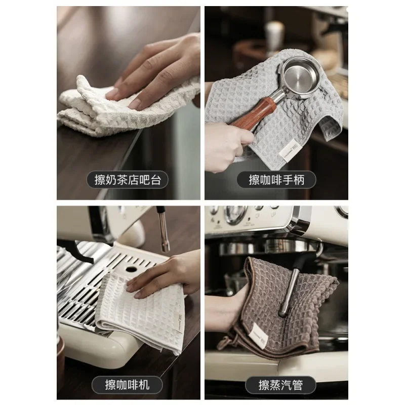 Super Absorbent Micro Waffle Bar Towels Coffee Bar Machine Cleaning Cloth Towel Tableware Household Cleaning Towel Barista Rag