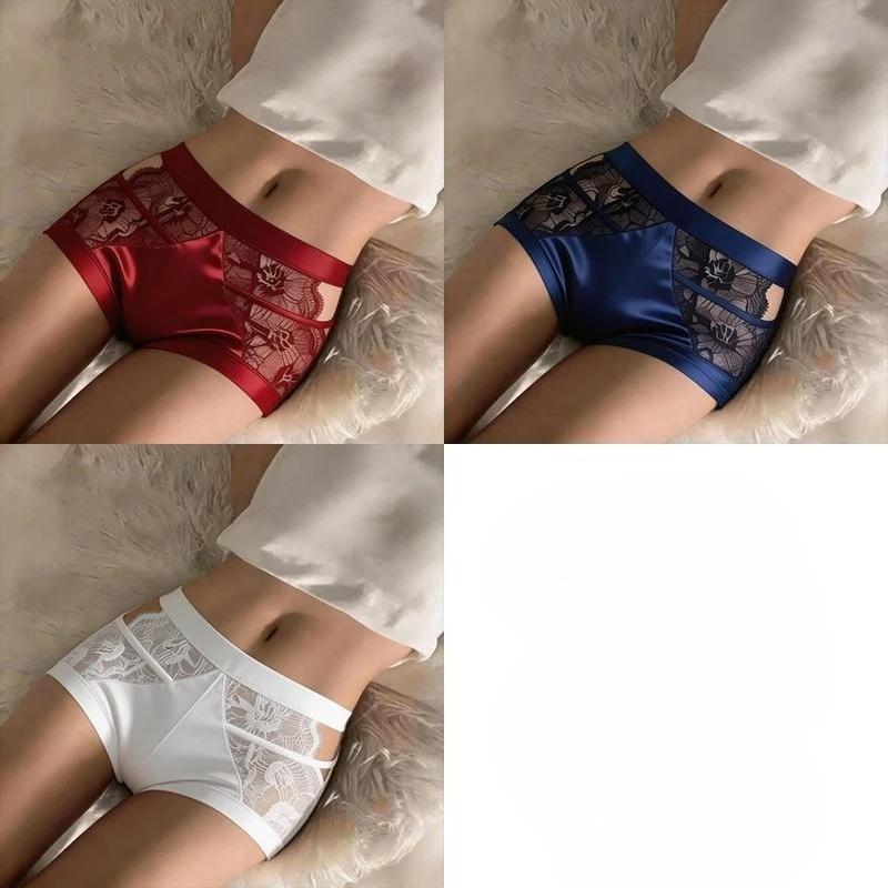 

Antibacterial Breathable Hollow Medium and High Waist Belly and Hip Lift Body Pants French Sweet and Spicy Leopard Print Lace