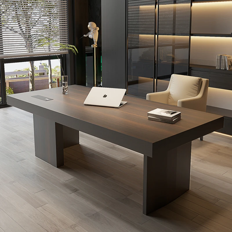 

Luxury Modern Wood Executive Desk Manager Designer Asthetic Writing Laptop Office Desk Computer Standing Biurko Office Furniture