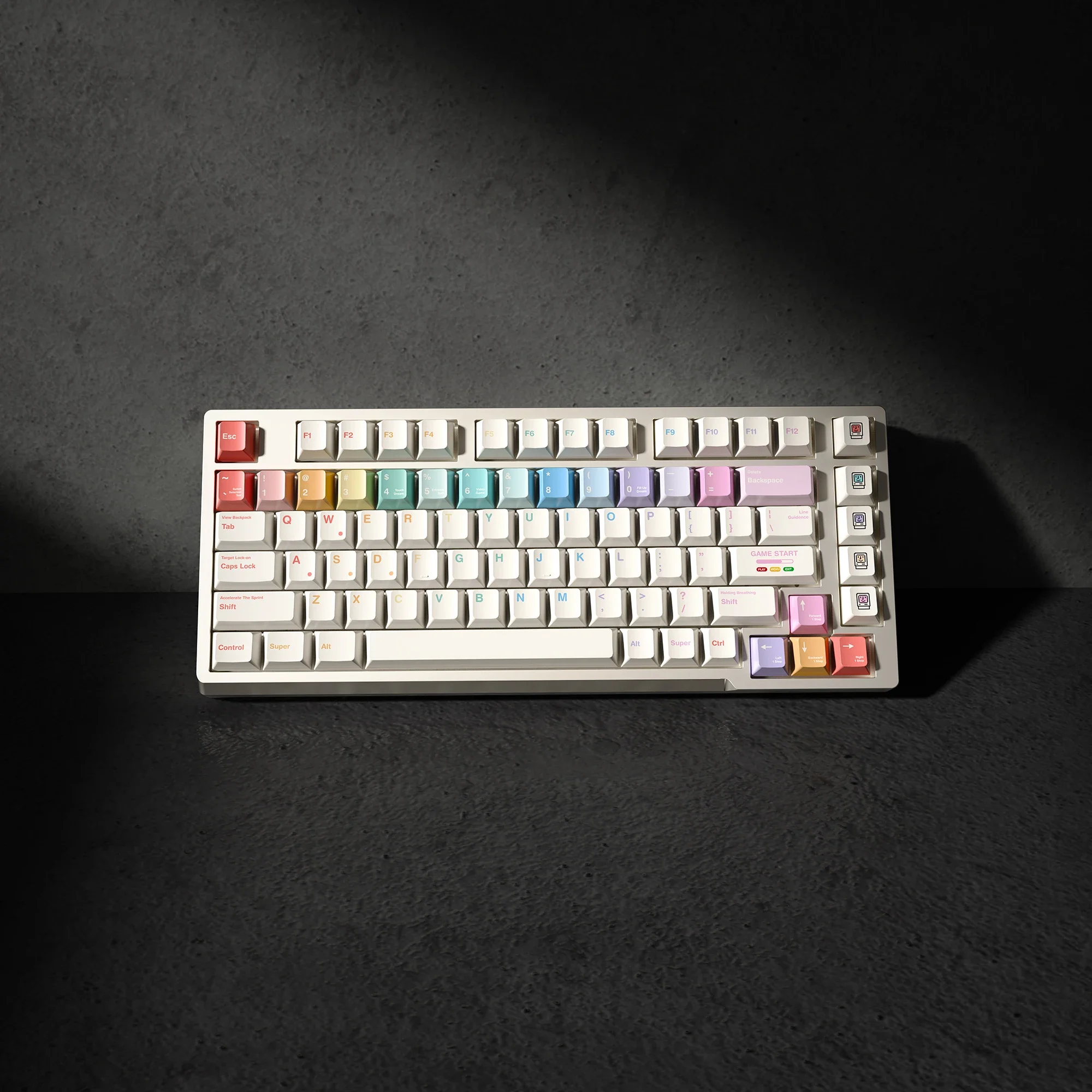 Sweetheart Macaron PBT keycaps Original height Zoom75 keycaps Five-sided sublimation 146 keys