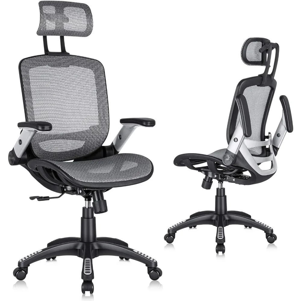 

High Back Desk Chair - Adjustable Headrest With Flip-Up Arms Tilt Function Free Shipping Swivel Computer Task Chair Gaming Gamer