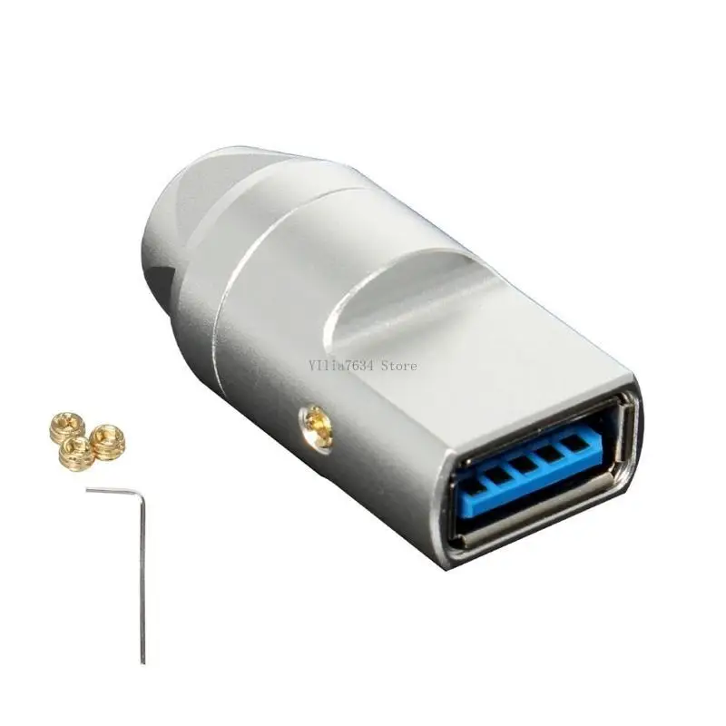 

USB3.0 Connector Solder Type TypeA USB Adapter In Aluminum Alloy Shell For 6mm Cable Connection